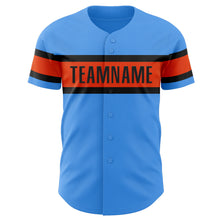 Charger l&#39;image dans la galerie, Custom Electric Blue Orange-Black Authentic Baseball Jersey
