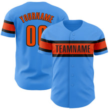 Charger l&#39;image dans la galerie, Custom Electric Blue Orange-Black Authentic Baseball Jersey
