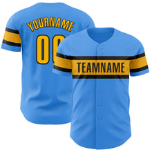 Charger l&#39;image dans la galerie, Custom Electric Blue Gold-Black Authentic Baseball Jersey
