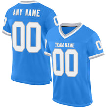 Charger l&#39;image dans la galerie, Custom Powder Blue White-Gray Mesh Authentic Throwback Football Jersey
