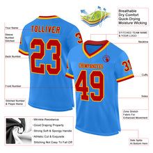 Charger l&#39;image dans la galerie, Custom Powder Blue Red-Gold Mesh Authentic Throwback Football Jersey
