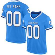 Загрузить изображение в средство просмотра галереи, Custom Powder Blue White-Royal Mesh Authentic Throwback Football Jersey
