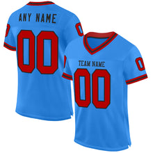 Charger l&#39;image dans la galerie, Custom Powder Blue Red-Black Mesh Authentic Throwback Football Jersey
