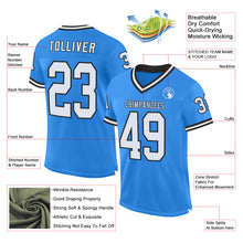 Загрузить изображение в средство просмотра галереи, Custom Powder Blue White-Black Mesh Authentic Throwback Football Jersey
