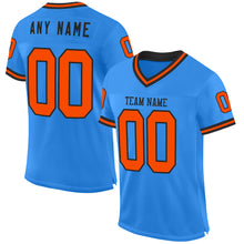 Загрузить изображение в средство просмотра галереи, Custom Powder Blue Orange-Black Mesh Authentic Throwback Football Jersey
