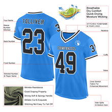 Load image into Gallery viewer, Custom Powder Blue Black-White Mesh Authentic Throwback Football Jersey
