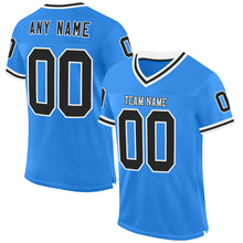 Load image into Gallery viewer, Custom Powder Blue Black-White Mesh Authentic Throwback Football Jersey
