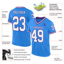 Загрузить изображение в средство просмотра галереи, Custom Powder Blue White-Purple Mesh Authentic Throwback Football Jersey
