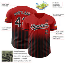 Charger l&#39;image dans la galerie, Custom Red Pinstripe Black-White Authentic Fade Fashion Baseball Jersey
