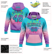 Загрузить изображение в средство просмотра галереи, Custom Stitched Lakes Blue Medium Purple Light Pink-Black Fade Fashion Splash Sports Pullover Sweatshirt Hoodie
