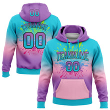 Загрузить изображение в средство просмотра галереи, Custom Stitched Lakes Blue Medium Purple Light Pink-Black Fade Fashion Splash Sports Pullover Sweatshirt Hoodie
