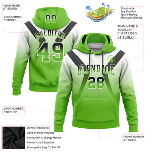 Custom Stitched White Black-Aurora Green Fade Fashion Arrow Sports Pullover Sweatshirt Hoodie