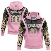 Загрузить изображение в средство просмотра галереи, Custom Stitched Black Light Pink-Neon Green Fade Fashion Leopard Print Sports Pullover Sweatshirt Hoodie
