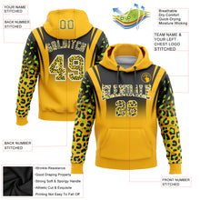 Загрузить изображение в средство просмотра галереи, Custom Stitched Black Gold-Neon Green Fade Fashion Leopard Print Sports Pullover Sweatshirt Hoodie
