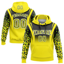 Загрузить изображение в средство просмотра галереи, Custom Stitched Black Light Yellow-Neon Green Fade Fashion Leopard Print Sports Pullover Sweatshirt Hoodie
