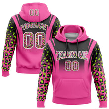 Загрузить изображение в средство просмотра галереи, Custom Stitched Black Pink-Neon Green Fade Fashion Leopard Print Sports Pullover Sweatshirt Hoodie
