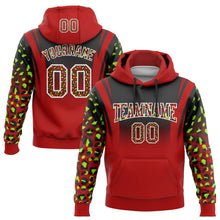 Загрузить изображение в средство просмотра галереи, Custom Stitched Black Red-Neon Green Fade Fashion Leopard Print Sports Pullover Sweatshirt Hoodie
