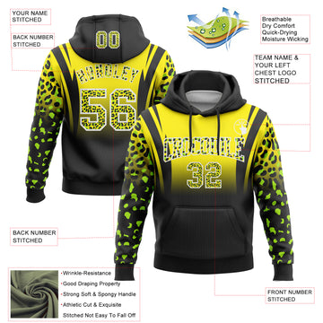 Custom Stitched Light Yellow Black-White Fade Fashion Leopard Print Sports Pullover Sweatshirt Hoodie