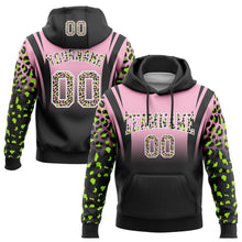 Laden Sie das Bild in den Galerie-Viewer, Custom Stitched Light Pink Black-White Fade Fashion Leopard Print Sports Pullover Sweatshirt Hoodie
