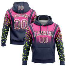 Загрузить изображение в средство просмотра галереи, Custom Stitched Pink Navy-White Fade Fashion Leopard Print Sports Pullover Sweatshirt Hoodie
