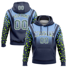 Загрузить изображение в средство просмотра галереи, Custom Stitched Light Blue Navy-White Fade Fashion Leopard Print Sports Pullover Sweatshirt Hoodie
