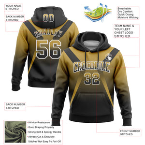 Custom Stitched Old Gold Black-White Fade Fashion Arrow Sports Pullover Sweatshirt Hoodie