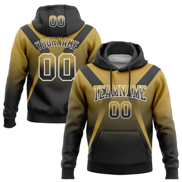 Custom Stitched Old Gold Black-White Fade Fashion Arrow Sports Pullover Sweatshirt Hoodie