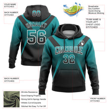 Load image into Gallery viewer, Custom Stitched Teal Black-White Fade Fashion Arrow Sports Pullover Sweatshirt Hoodie
