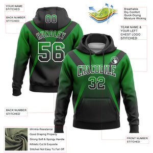 Custom Stitched Grass Green Black-White Fade Fashion Arrow Sports Pullover Sweatshirt Hoodie