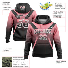 Load image into Gallery viewer, Custom Stitched Medium Pink Black-White Fade Fashion Arrow Sports Pullover Sweatshirt Hoodie
