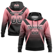 Load image into Gallery viewer, Custom Stitched Medium Pink Black-White Fade Fashion Arrow Sports Pullover Sweatshirt Hoodie
