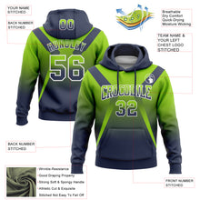 Загрузить изображение в средство просмотра галереи, Custom Stitched Neon Green Navy-White Fade Fashion Arrow Sports Pullover Sweatshirt Hoodie
