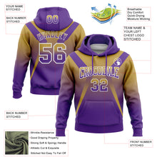 Загрузить изображение в средство просмотра галереи, Custom Stitched Old Gold Purple-White Fade Fashion Arrow Sports Pullover Sweatshirt Hoodie
