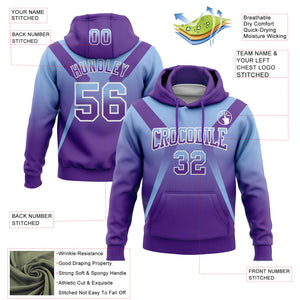 Custom Stitched Light Blue Purple-White Fade Fashion Arrow Sports Pullover Sweatshirt Hoodie