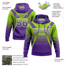 Загрузить изображение в средство просмотра галереи, Custom Stitched Neon Green Purple-White Fade Fashion Arrow Sports Pullover Sweatshirt Hoodie
