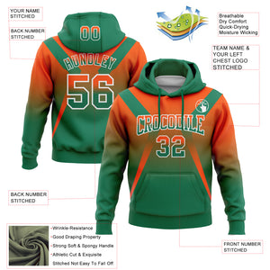 Custom Stitched Orange Kelly Green-White Fade Fashion Arrow Sports Pullover Sweatshirt Hoodie