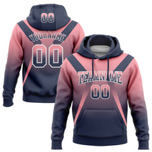 Загрузить изображение в средство просмотра галереи, Custom Stitched Medium Pink Navy-White Fade Fashion Arrow Sports Pullover Sweatshirt Hoodie
