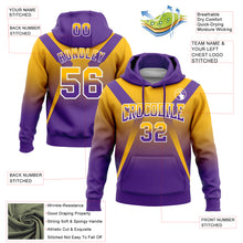 Charger l&#39;image dans la galerie, Custom Stitched Gold Purple-White Fade Fashion Arrow Sports Pullover Sweatshirt Hoodie
