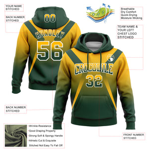 Custom Stitched Gold Green-White Fade Fashion Arrow Sports Pullover Sweatshirt Hoodie