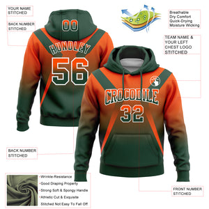 Custom Stitched Orange Green-White Fade Fashion Arrow Sports Pullover Sweatshirt Hoodie