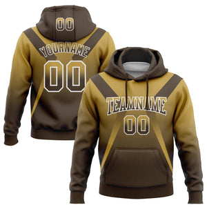 Custom Stitched Old Gold Brown-White Fade Fashion Arrow Sports Pullover Sweatshirt Hoodie