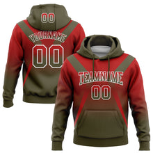 Загрузить изображение в средство просмотра галереи, Custom Stitched Red Olive-White Fade Fashion Arrow Sports Pullover Sweatshirt Hoodie
