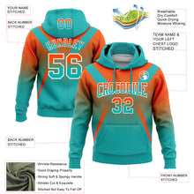 Charger l&#39;image dans la galerie, Custom Stitched Orange Aqua-White Fade Fashion Arrow Sports Pullover Sweatshirt Hoodie
