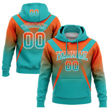 Charger l&#39;image dans la galerie, Custom Stitched Orange Aqua-White Fade Fashion Arrow Sports Pullover Sweatshirt Hoodie
