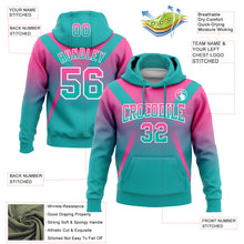 Charger l&#39;image dans la galerie, Custom Stitched Pink Aqua-White Fade Fashion Arrow Sports Pullover Sweatshirt Hoodie
