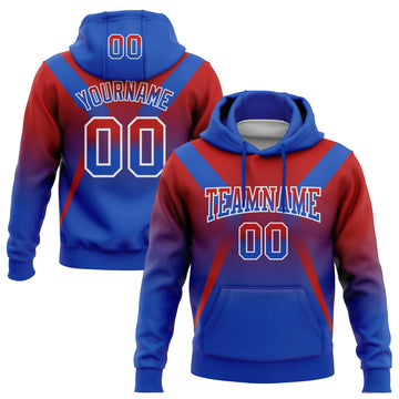 Custom Stitched Red Thunder Blue-White Fade Fashion Arrow Sports Pullover Sweatshirt Hoodie