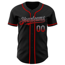 Laden Sie das Bild in den Galerie-Viewer, Custom Black Gray-Red Authentic Fade Fashion Baseball Jersey
