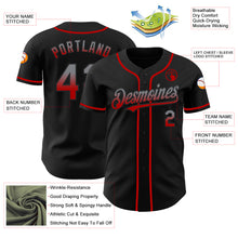 Laden Sie das Bild in den Galerie-Viewer, Custom Black Gray-Red Authentic Fade Fashion Baseball Jersey
