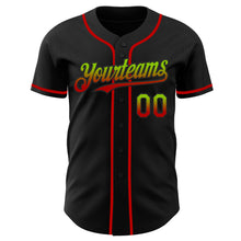 Загрузить изображение в средство просмотра галереи, Custom Black Neon Green-Red Authentic Fade Fashion Baseball Jersey
