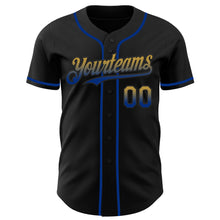 Load image into Gallery viewer, Custom Black Old Gold-Royal Authentic Fade Fashion Baseball Jersey
